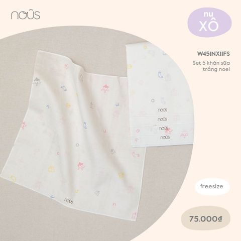  Set 5 khăn sữa trắng noel 