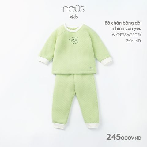  Bộ chần bông dài in hình cún yêu Nous Kids 2022 