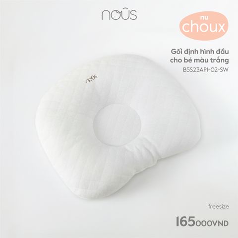  Gối định hình đầu cho bé màu trắng 