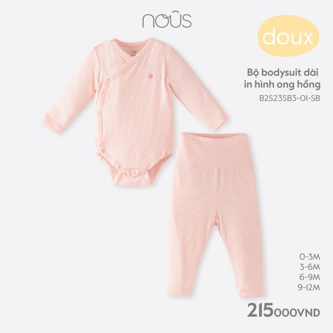  Bộ bodysuit dài in hình ong hồng 