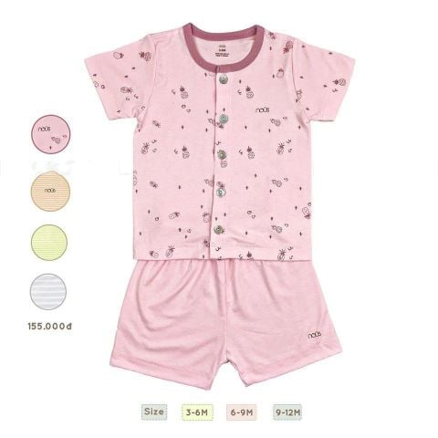  Bộ cài thẳng cộc petit hồng nhạt 