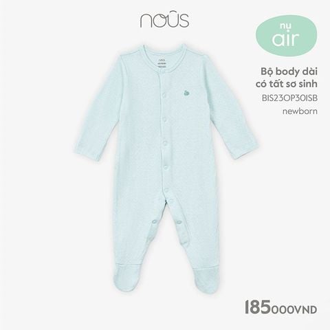 Bộ body dài có tất sơ sinh màu xanh 