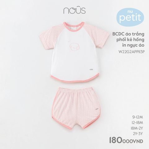 BCDC áo trắng phối kẻ hồng in ngực áo 