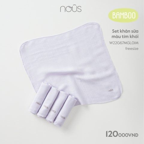  Set khăn sữa màu tím khói 