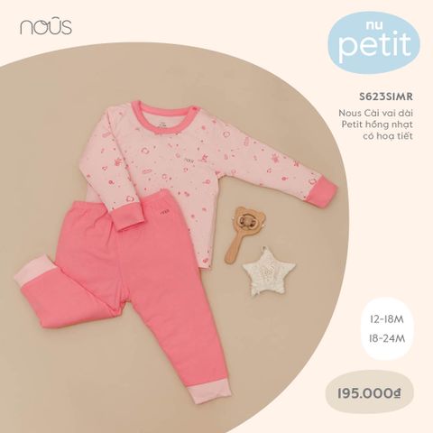  Nous Cài vai dài Petit hồng nhạt có hoạ tiết 