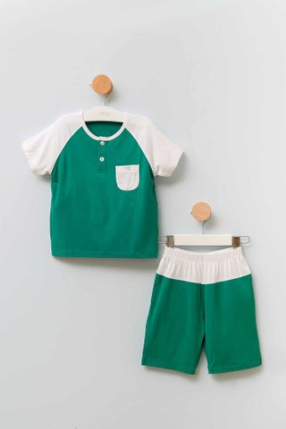  Nous kids cộc trắng xanh lá 