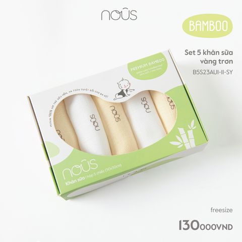  Set 5 khăn sữa vàng trơn 