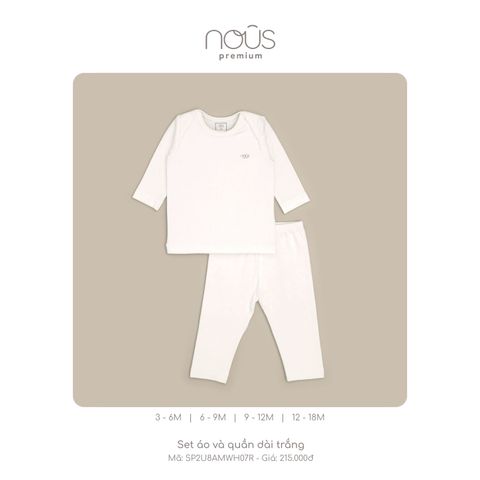  Set áo và quần dài trắng 