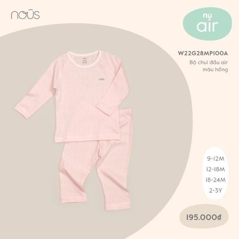  Bộ chui đầu air màu hồng 