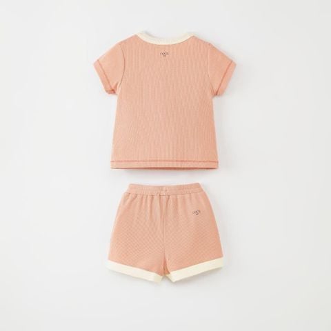  Bộ cộc beige red thêu ngực trái 