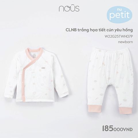  CLNB trắng họa tiết cún yêu hồng NB 
