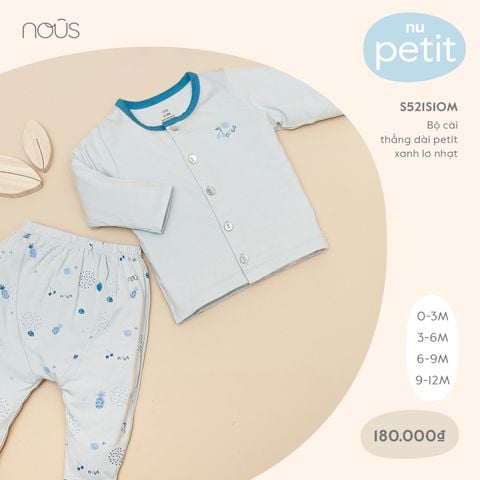  Bộ cài thẳng dài petit xanh lơ nhạt 