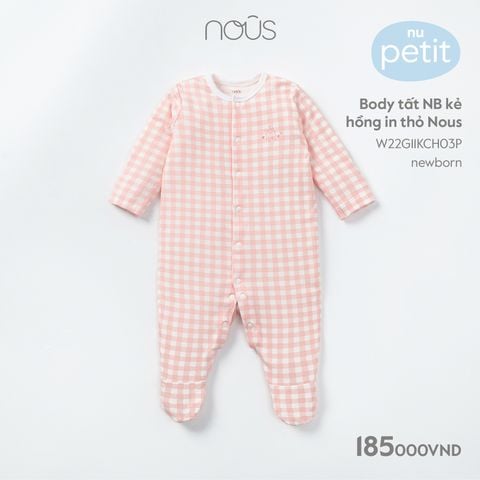  Body tất NB kẻ hồng in thỏ Nous NB 