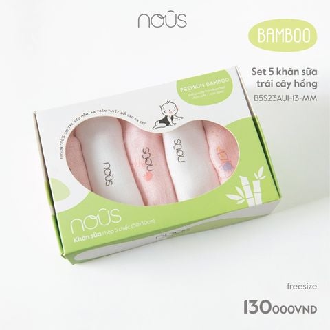  Set 5 khăn sữa trái cây hồng 