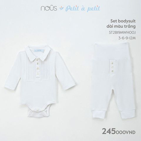  Set bodysuit dài màu trắng 