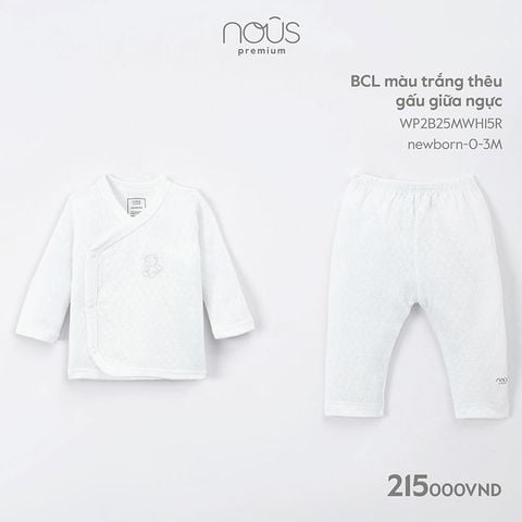  BCL màu trắng thêu gấu giữa ngực 