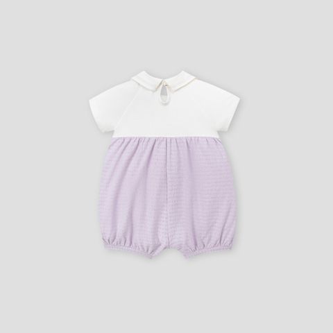  Bộ liền cộc màu tím phối trắng 