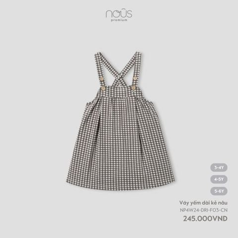  Váy yếm dài kẻ nâu 