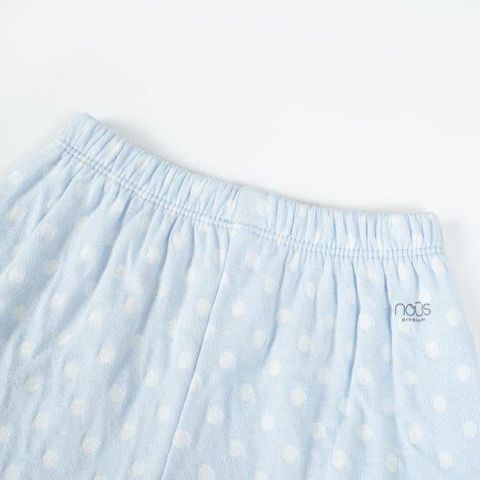  Bộ Pyjama dài màu xanh chấm bi trắng 