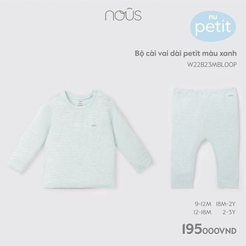  Bộ cài vai dài petit màu xanh 