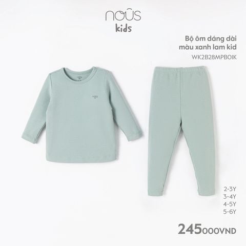  Bộ ôm dáng dài màu xanh lam kid 