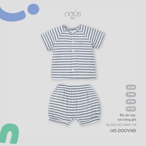  Bộ cộc tay kẻ TRẮNG ghi TW 