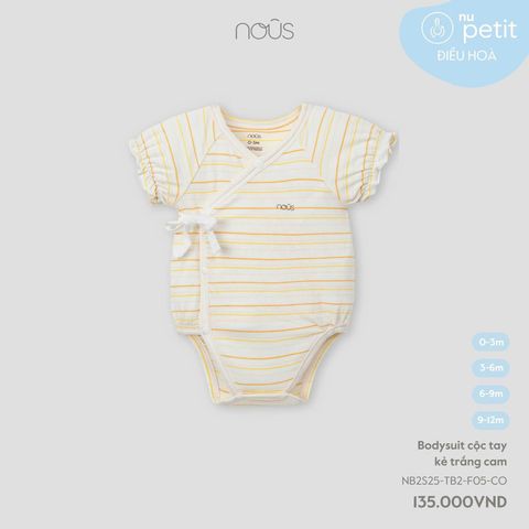  Bodysuit cộc tay kẻ trắng cam F05 