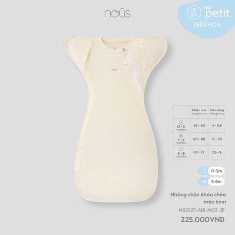  Nhộng chũn khóa chéo màu kem 