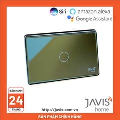 Công tắc Zigbee JAVIS 1 nút chữ nhật xám hạt dẻ mặt gương cao cấp