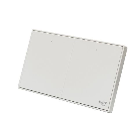 Công tắc Zigbee JAVIS 2 nút bấm cơ chữ nhật màu trắng