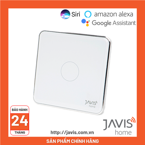 Công tắc bình nóng lạnh Zigbee JAVIS vuông trắng viền bạc