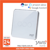 Công tắc Zigbee JAVIS 3 nút vuông trắng viền bạc