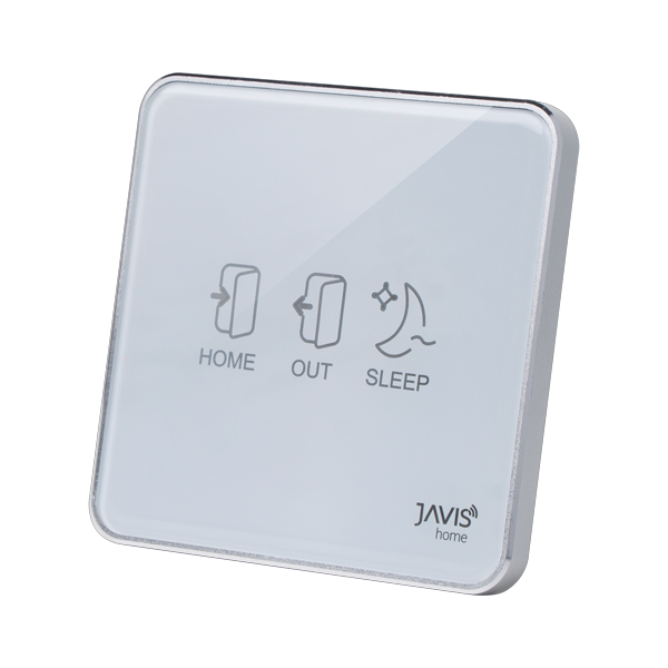 Nút kịch bản dán tường thông minh Javis trắng viền bạc