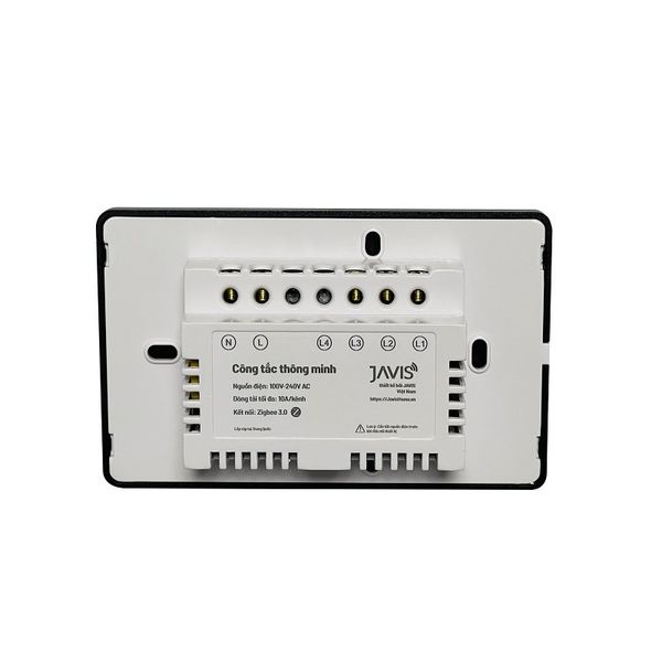 Công tắc Zigbee JAVIS 2 nút chữ nhật xám hạt dẻ mặt gương cao cấp