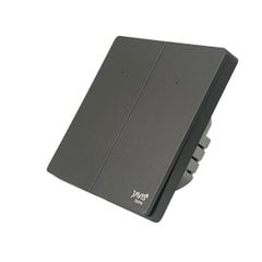 Công tắc Zigbee JAVIS 2 nút bấm cơ vuông màu xám