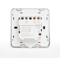 Công tắc bình nóng lạnh Zigbee JAVIS vuông trắng viền bạc