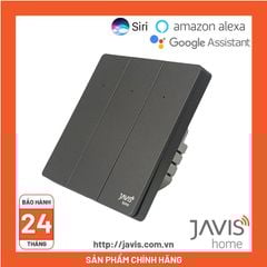 Công tắc Zigbee JAVIS 3 nút bấm cơ vuông màu xám