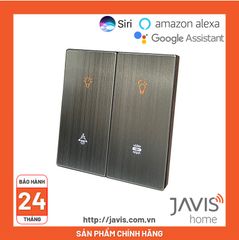Công tắc Zigbee JAVIS 4 nút bấm cơ vuông mặt phủ nhôm Luxury cao cấp