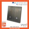 Công tắc Zigbee JAVIS 4 nút bấm cơ vuông mặt phủ nhôm Luxury cao cấp