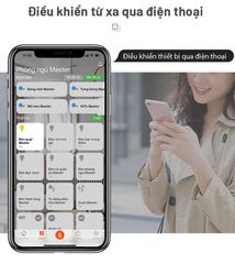 Công tắc cửa cuốn, cửa cổng Zigbee JAVIS chữ nhật trắng viền bạc