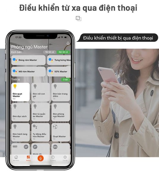 Công tắc bình nóng lạnh Zigbee JAVIS vuông đen viền vàng