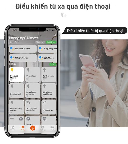 Công tắc bình nóng lạnh Zigbee JAVIS chữ nhật trắng viền bạc
