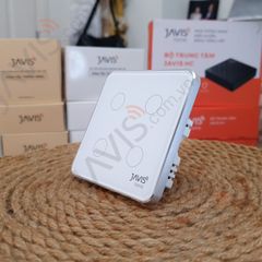 Công tắc Wifi JAVIS 4 nút vuông trắng viền bạc