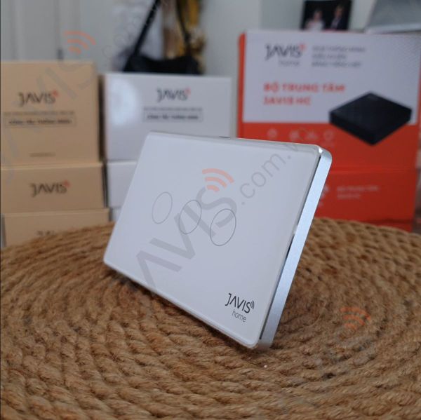 Công tắc Zigbee JAVIS 3 nút chữ nhật trắng viền bạc