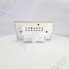 Công tắc Wifi JAVIS 4 nút chữ nhật trắng viền bạc