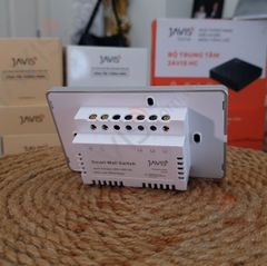 Công tắc Zigbee JAVIS 1 nút chữ nhật trắng viền bạc