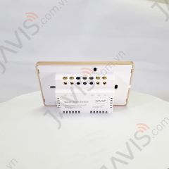 Công tắc Wifi JAVIS 2 nút chữ nhật đen viền vàng