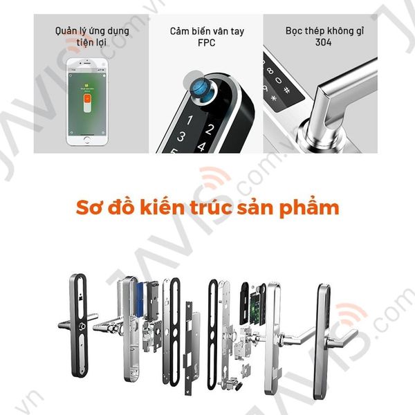 Khóa thông minh Wifi dùng cho cửa nhôm