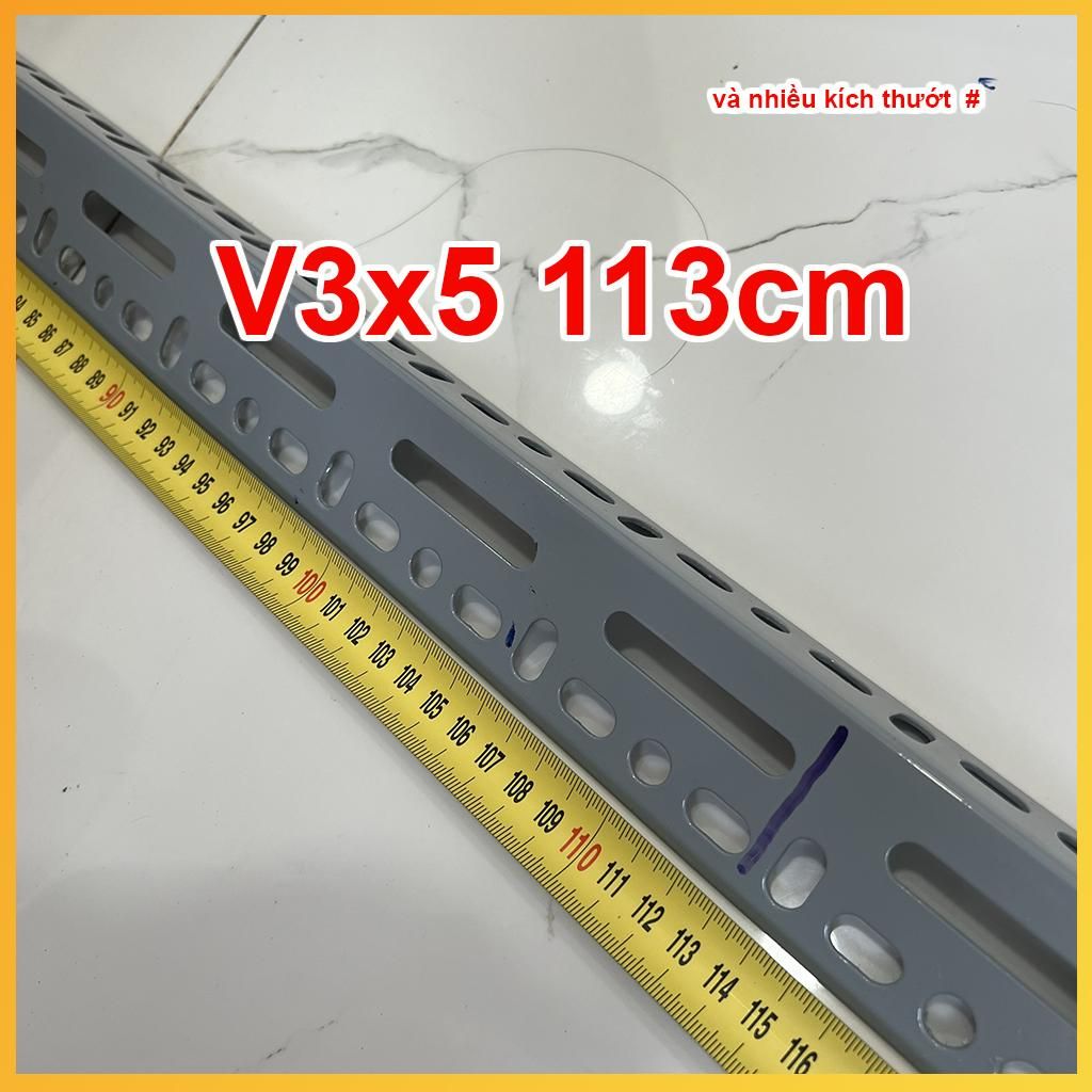  Thanh v lỗ ráp kệ đa năng V30x50 cắt theo kích thướt V3x5 dài 100cm đến dài 180cm Sơn tĩnh điện 