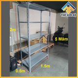  Kệ sắt 5 mâm cao 2m x rộng 0.5m x dài 0.8m, dài 1m, dài 1,2m, dài 1.5m V30x50mm Sơn tĩnh điện 